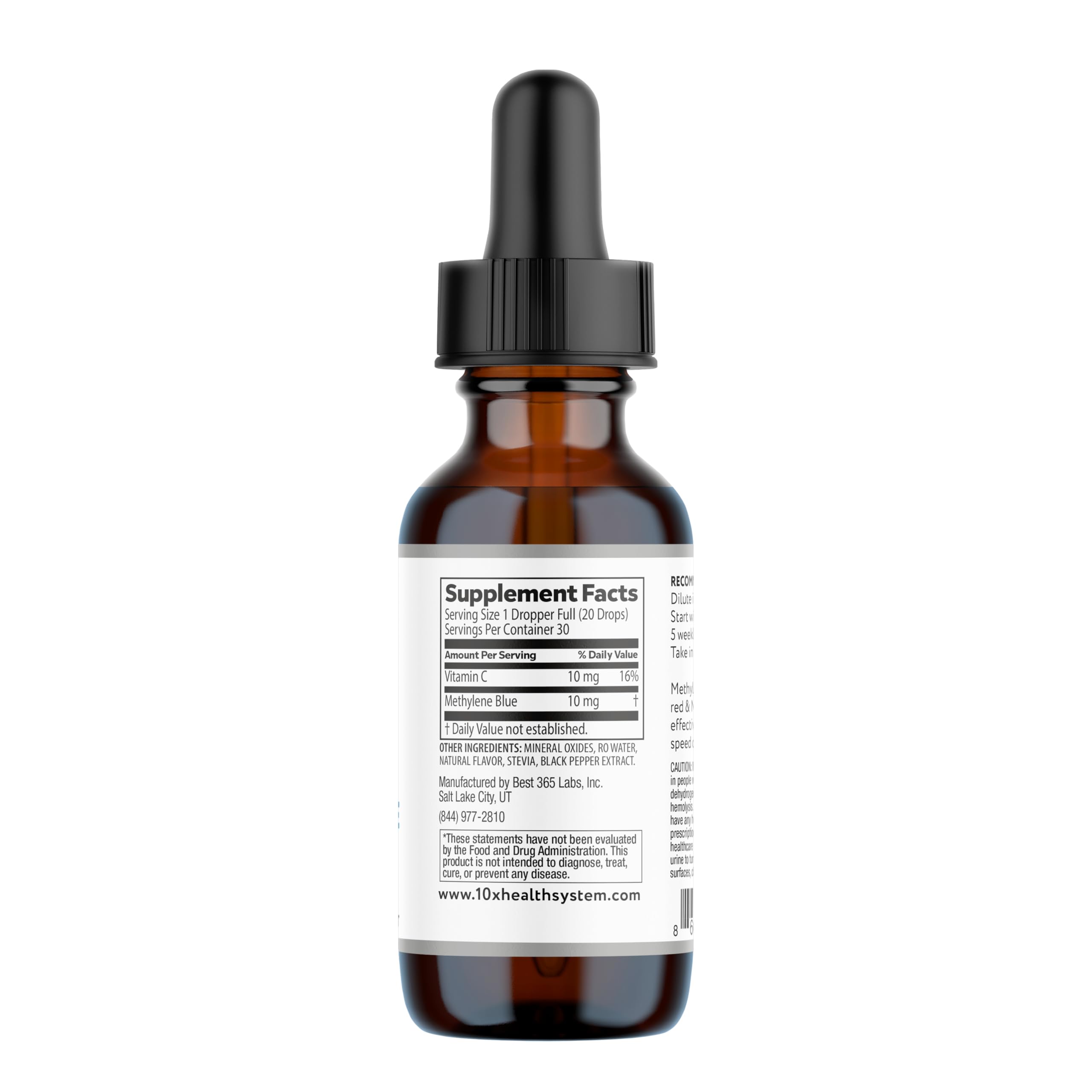 10X Health etiqueta que muestra ingredientes y número de lote fiable
