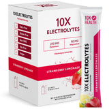 10X Health frente del empaque mostrando 30 sobres y beneficios clave