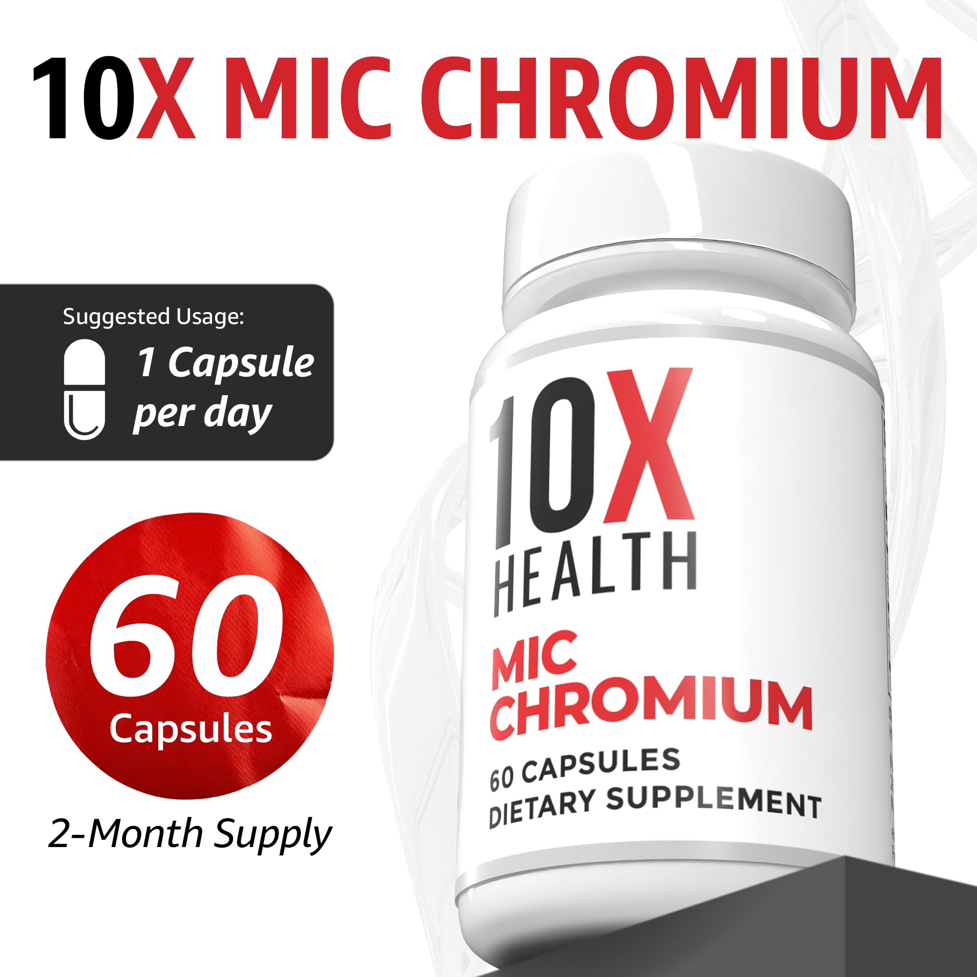 Contenido pulverizado interior del producto 10X Health evidenciando pureza