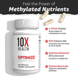 10X Health etiqueta con información nutricional, transparencia de ingredientes clave