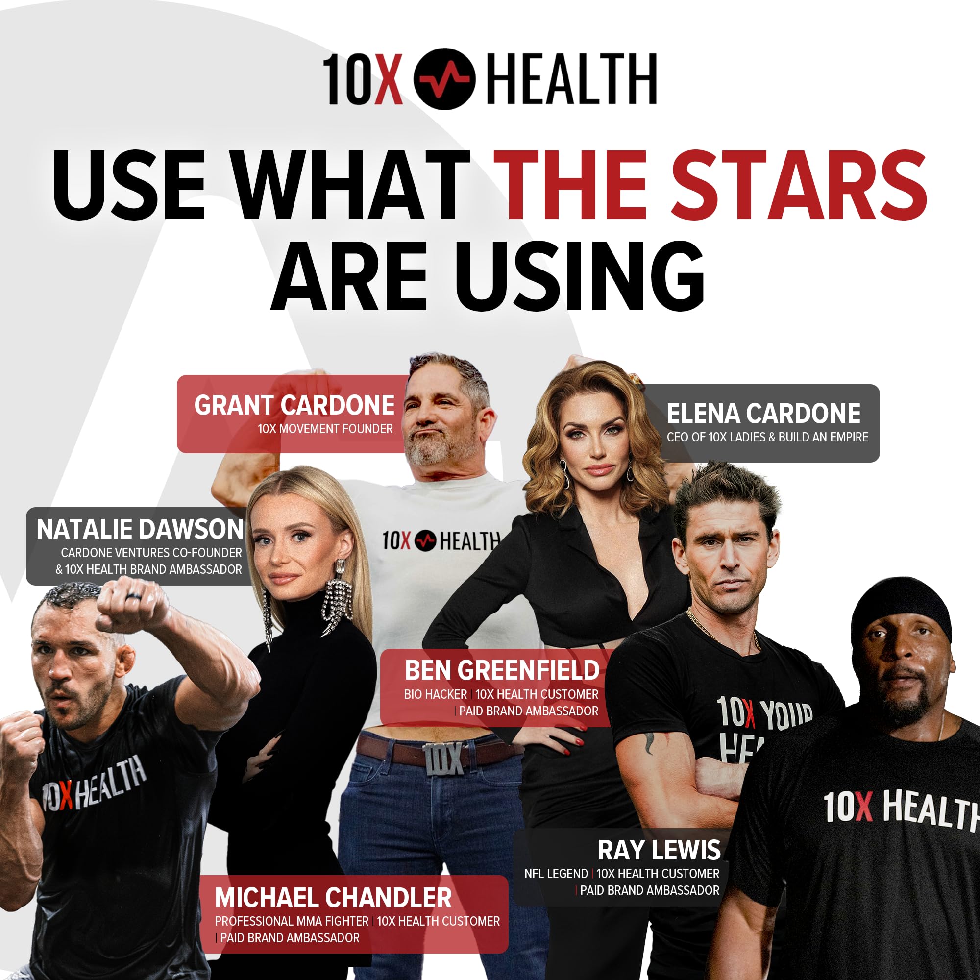 10X Health System cápsulas junto a otros suplementos para comparación