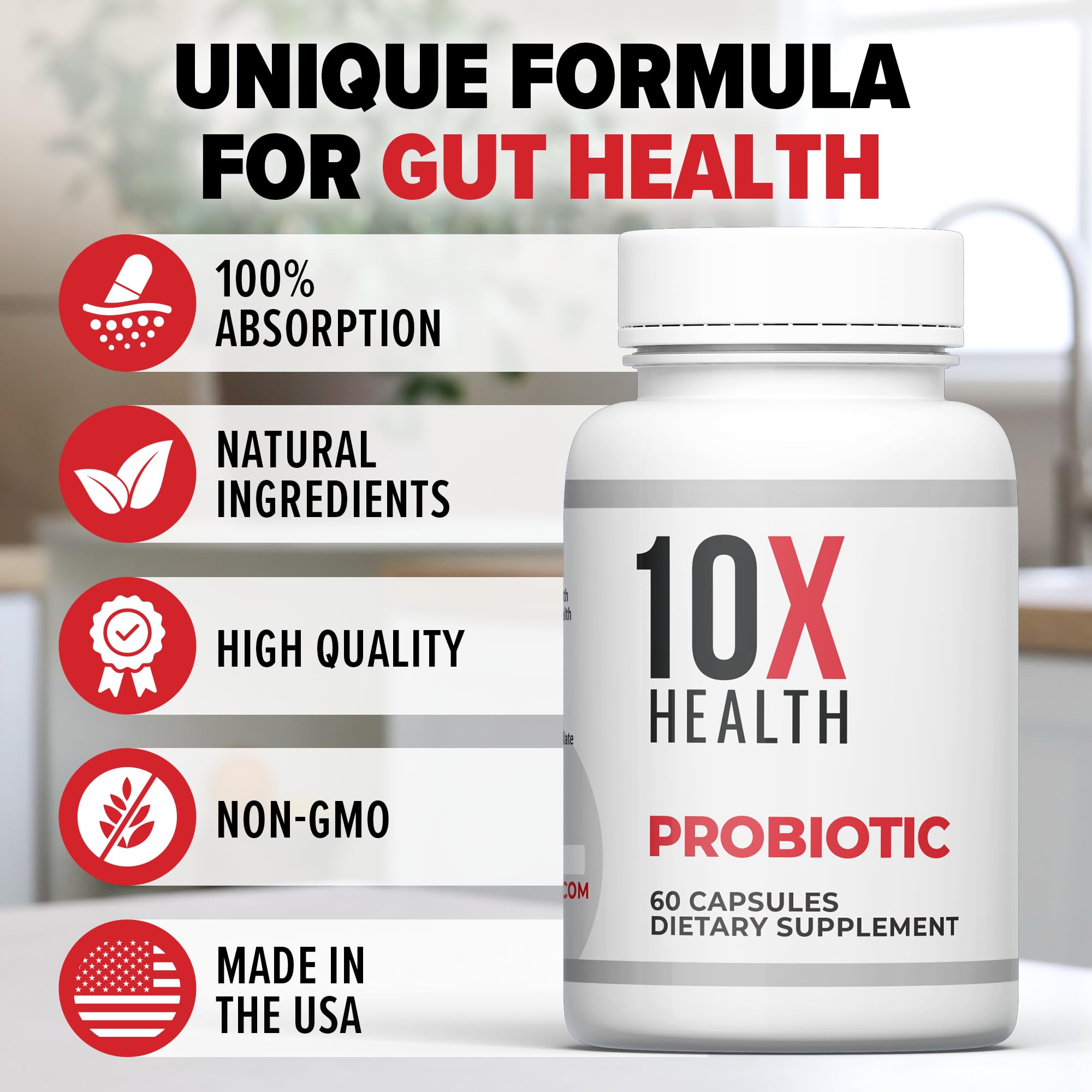10X Health System botella en cocina para integración con rutina
