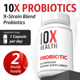 10X Health System etiqueta con ingredientes y beneficios claros