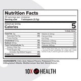 10X Health stickpack abierto con polvo para mezclar al instante