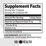 10X Health System primer plano de cápsulas para tomar fácilmente por la noche