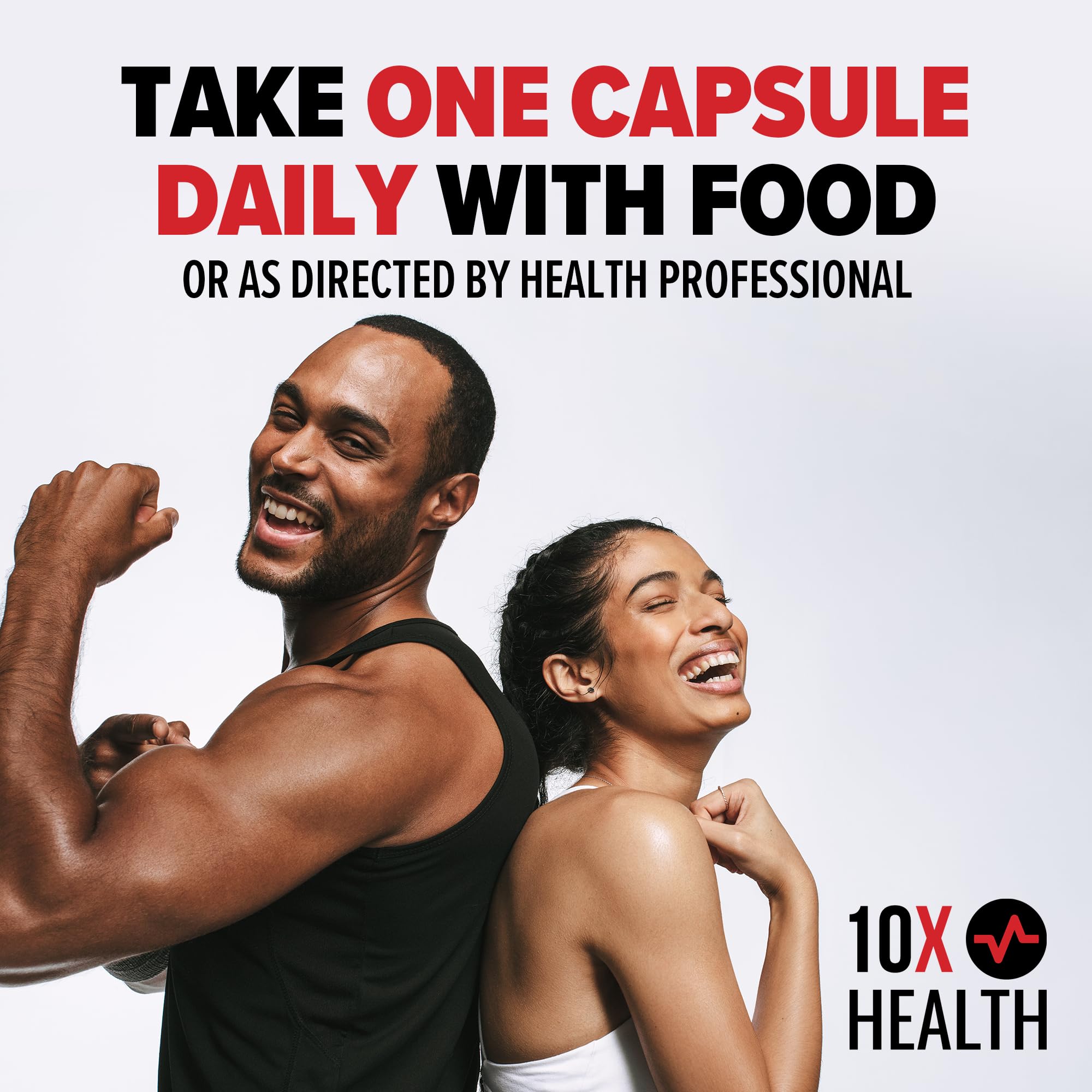 Persona tomando 10X Health Zinc con agua para apoyo diario sencillo