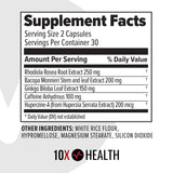 10X Health System disposición botánica de rhodiola y ginkgo para naturalidad
