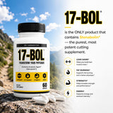 17-BOL etiqueta Stenabolin visible, explica fórmula basada en DHEA