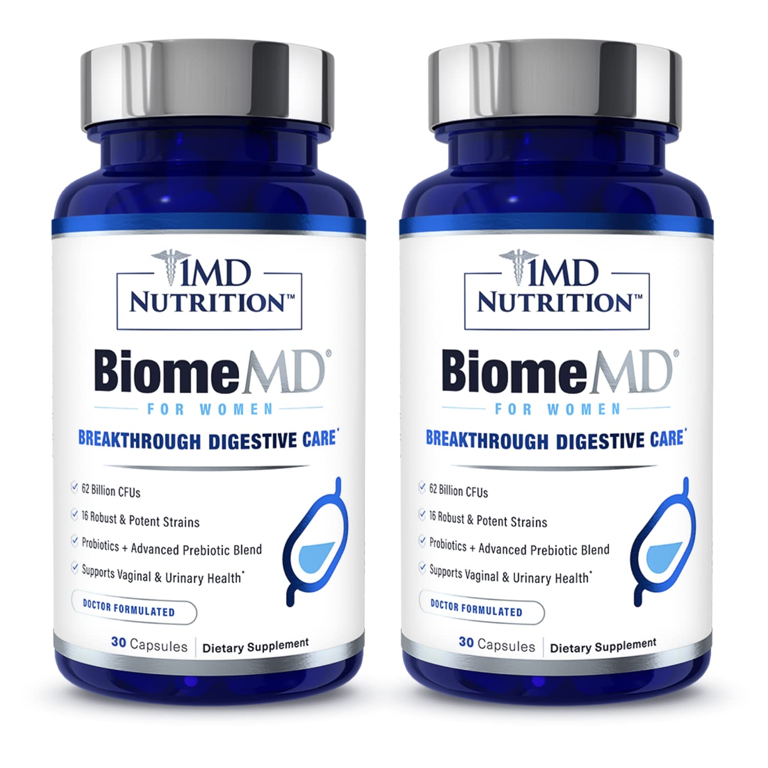 1MD Nutrition botella frontal mostrando la etiqueta y beneficios claros