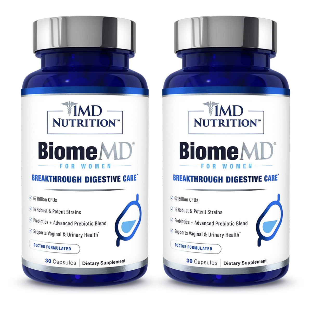 1MD Nutrition botella frontal mostrando la etiqueta y beneficios claros