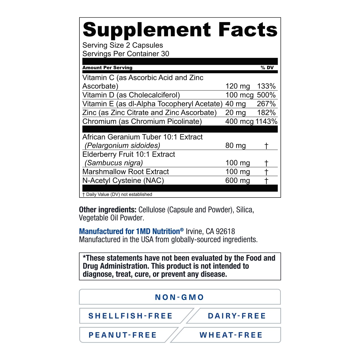 1MD Nutrition frasco junto a una regla para comparar tamaño y dosificación