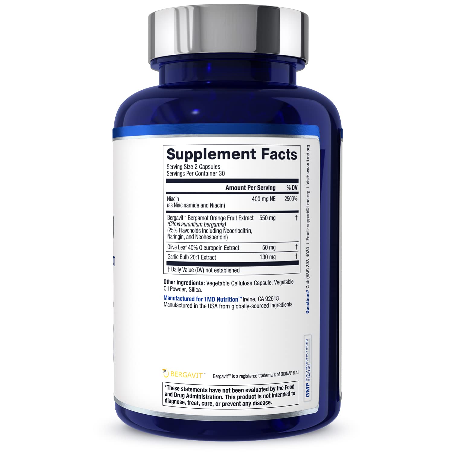 1MD Nutrition suplemento en mesa con otras vitaminas para rutina diaria