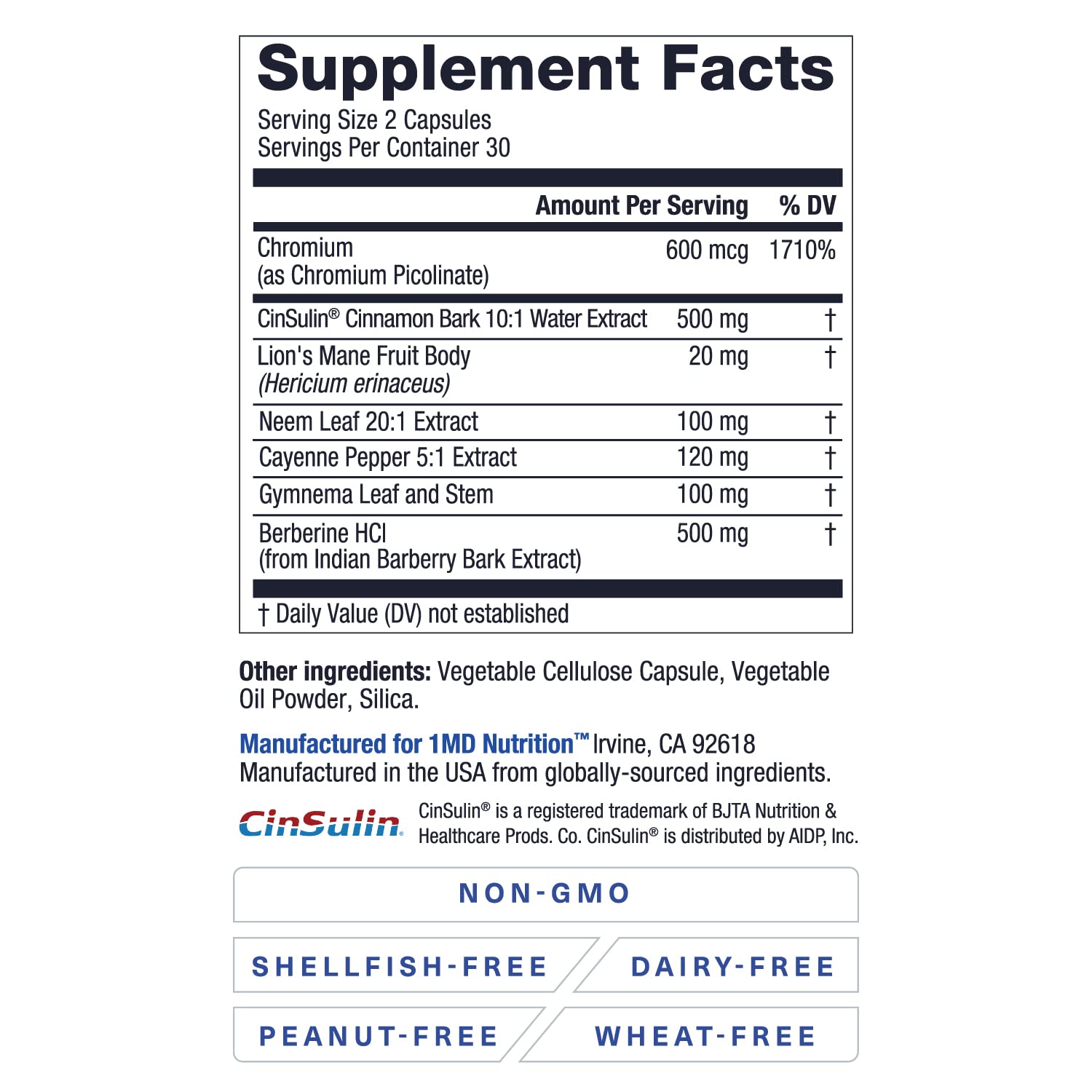 1MD Nutrition cápsula en mano para comparar tamaño y facilidad de ingestión