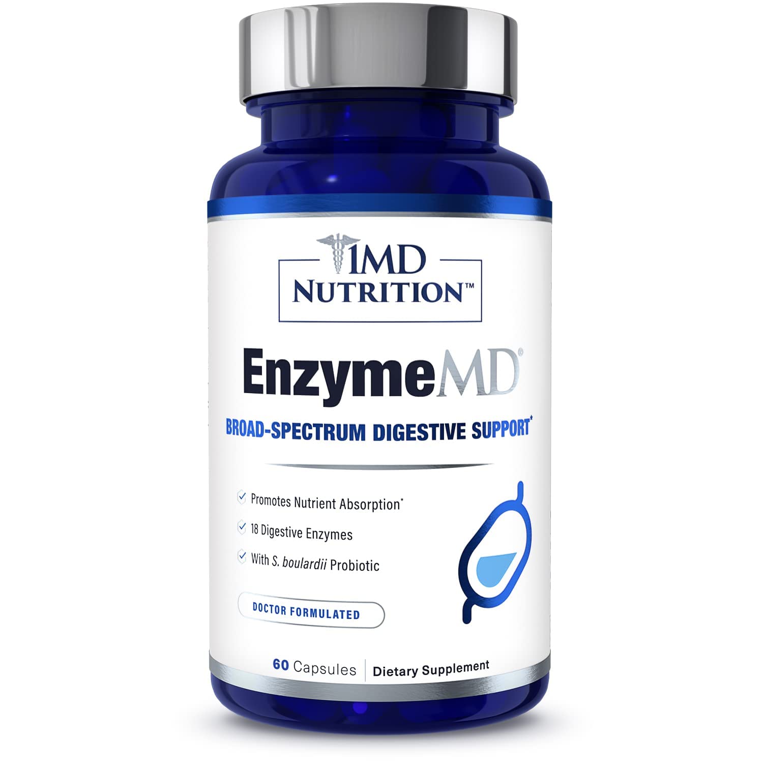 1MD Nutrition cápsula junto a moneda para comparar el tamaño real