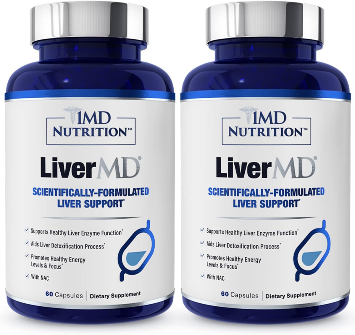 1MD Nutrition frasco frontal mostrando etiqueta y beneficios