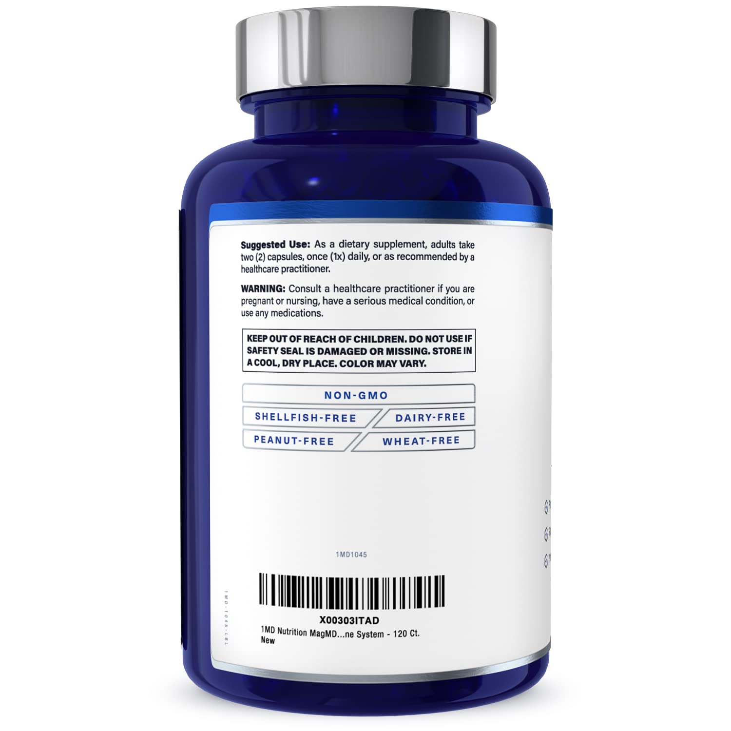 1MD Nutrition etiqueta nutricional legible con información de dosis