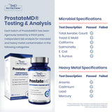 1MD ProstateMD ingredientes en tabla y etiquetas de calidad visible