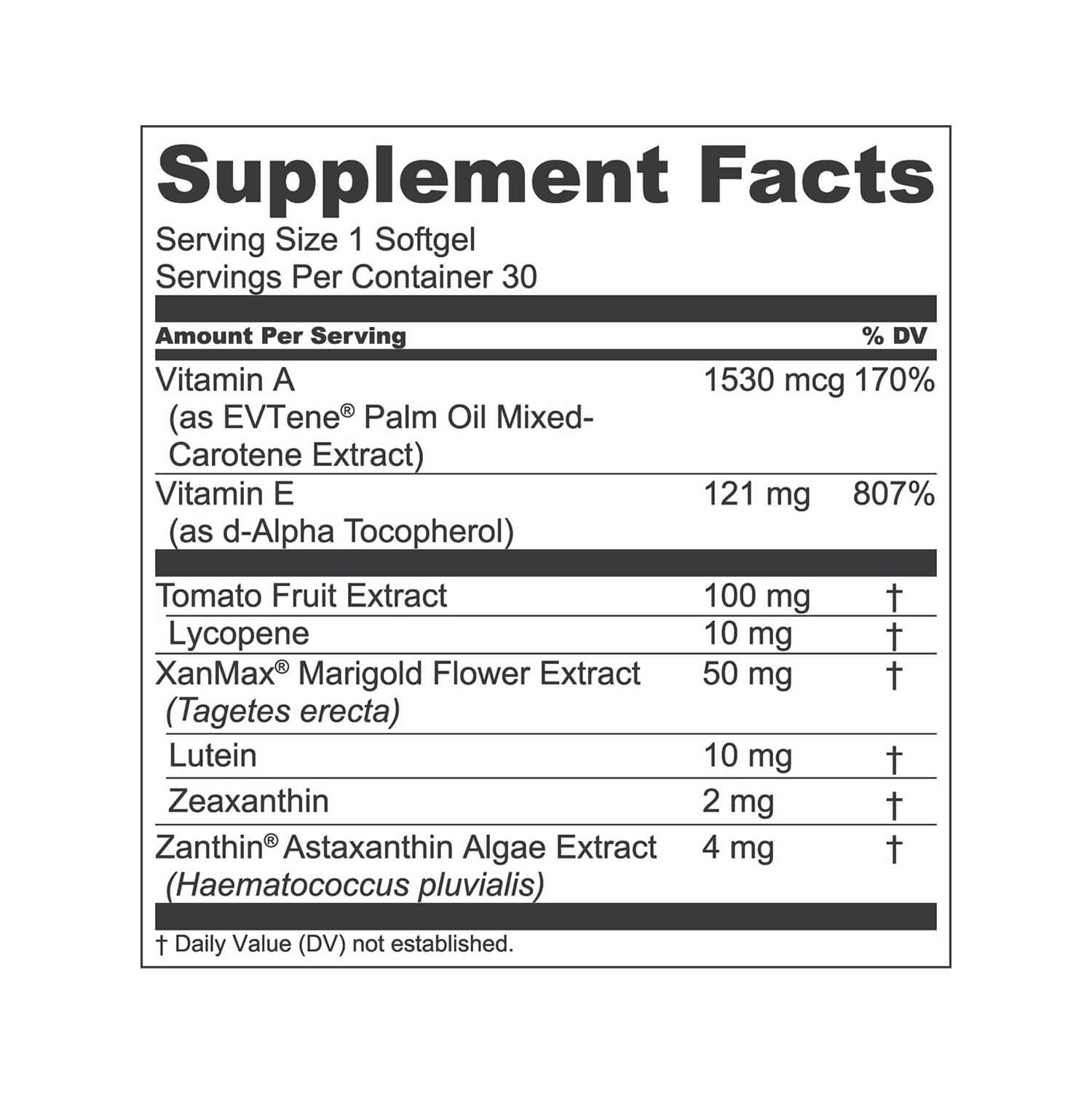 1MD Nutrition softgel VisionMD junto a cinta métrica para referencia de tamaño