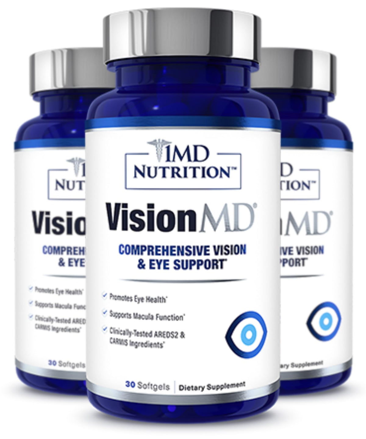 1MD Nutrition frontal del envase VisionMD mostrando la marca y beneficio visual