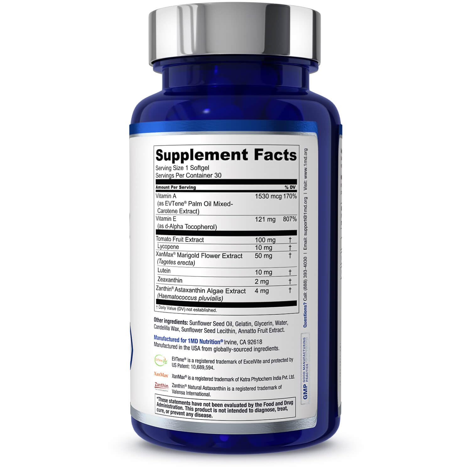 1MD Nutrition softgel VisionMD junto a portátil indicando ayuda contra fatiga ocular