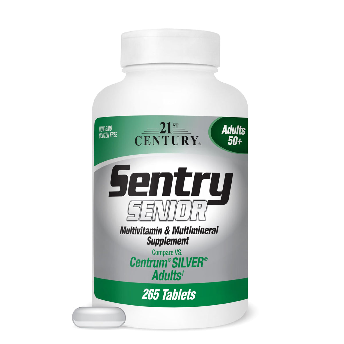 21st Century frasco frontal mostrando etiqueta y beneficios claros