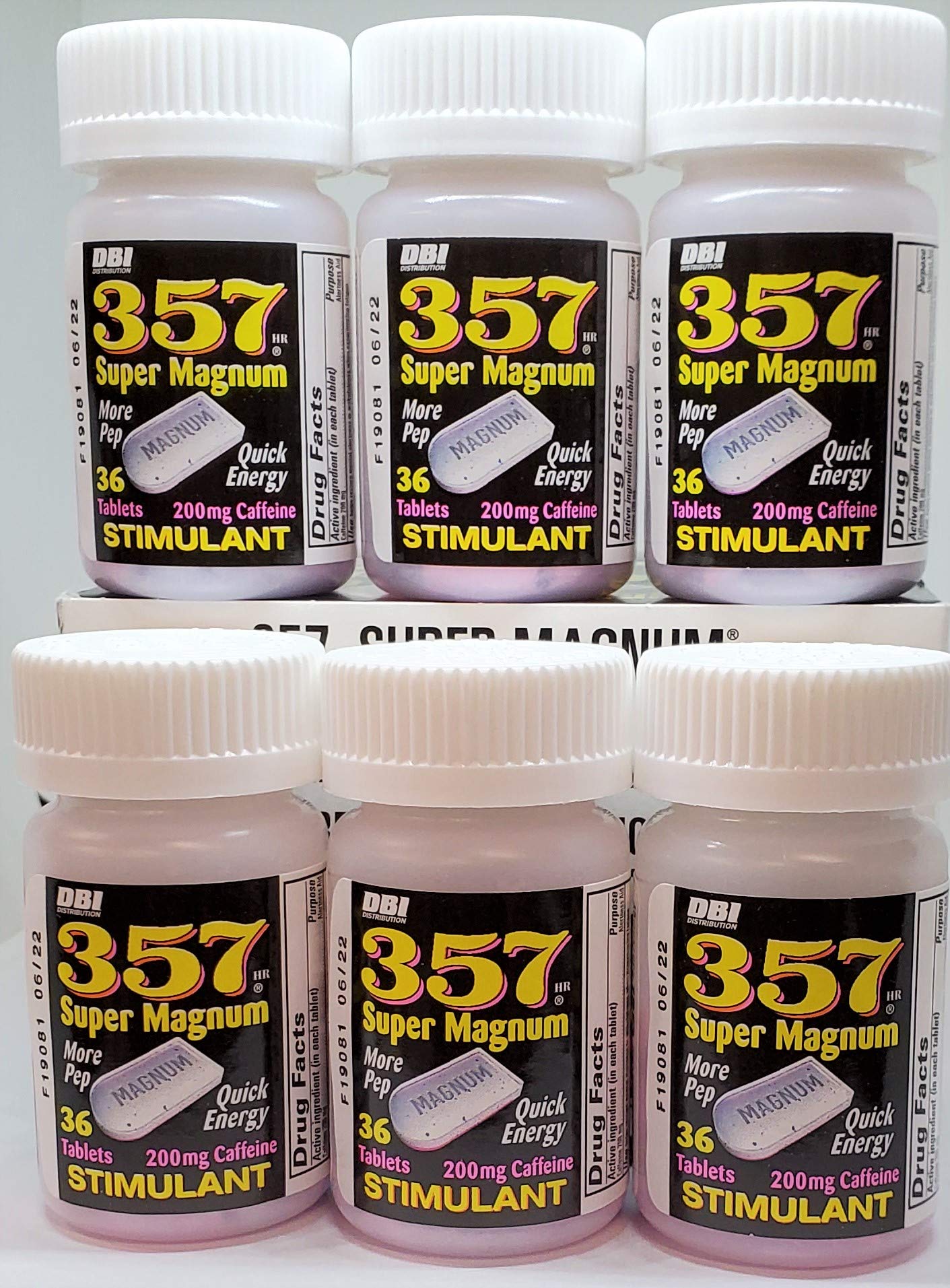 357 MAGNUM tableta en primer plano mostrando textura y tamaño, ayuda a evaluar dosificación