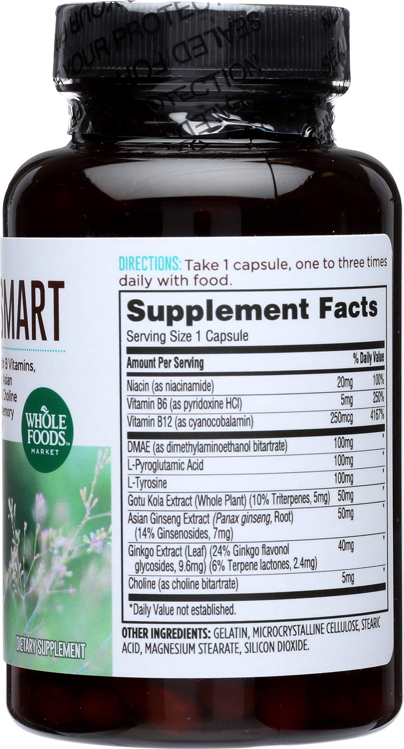 365 by Whole Foods Market ginkgo y ginseng en primer plano indicando apoyo herbal