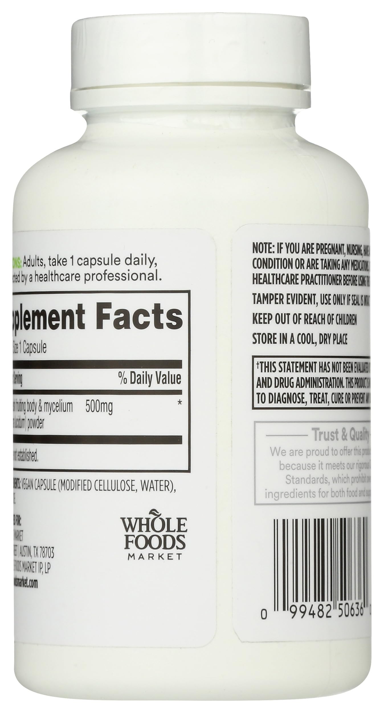 365 by Whole Foods Market etiqueta detallada mostrando ingredientes y dosis