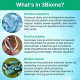 Etiqueta 3Biome con lista de cepas y certificados visibles para transparencia