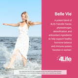 4Life Belle Vie cápsula junto a una moneda para comparar tamaño y dosificación