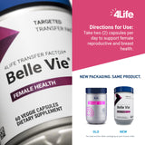 4Life Belle Vie persona tomando una cápsula, apoyo al equilibrio hormonal