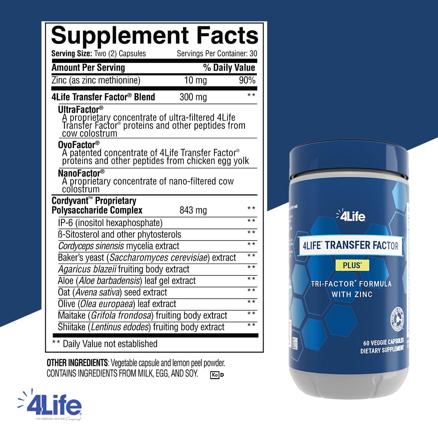 4Life etiqueta con detalle de ingredientes principales para transparencia y confianza