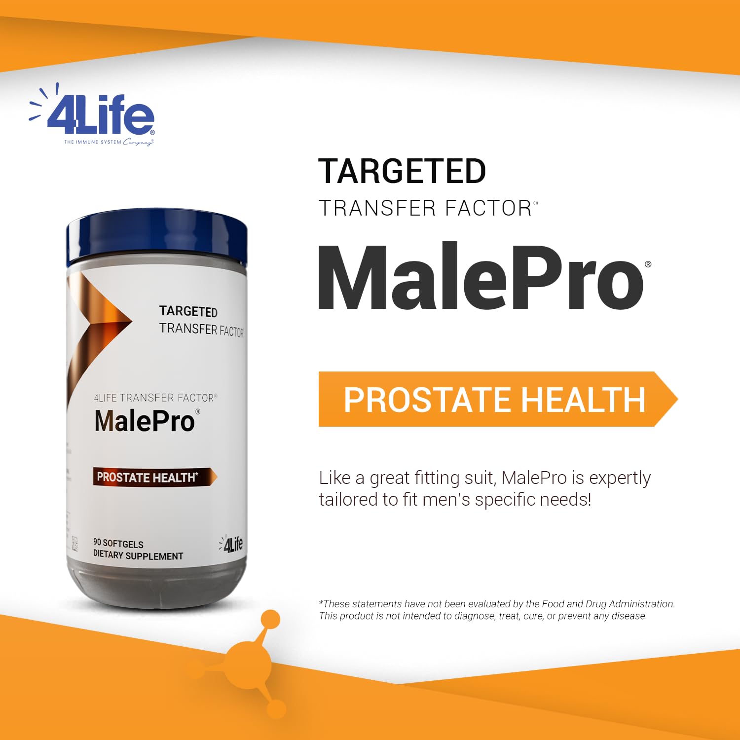 4Life MalePro primer plano de softgel mostrando textura fácil de tragar