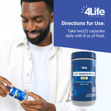 4Life frasco junto a comida diaria mostrando integración fácil en la rutina