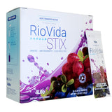 4Life paquete RioVida Stix frente mostrando 15 sobres y beneficios de frutas