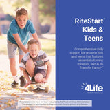 4Life niños y padres en desayuno tomando el masticable para energía escolar