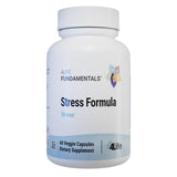 Envase frontal de 4Life Stress Formula con diseño claro y beneficio relajación