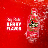 5-hour ENERGY envase cercano muestra textura y sello práctico