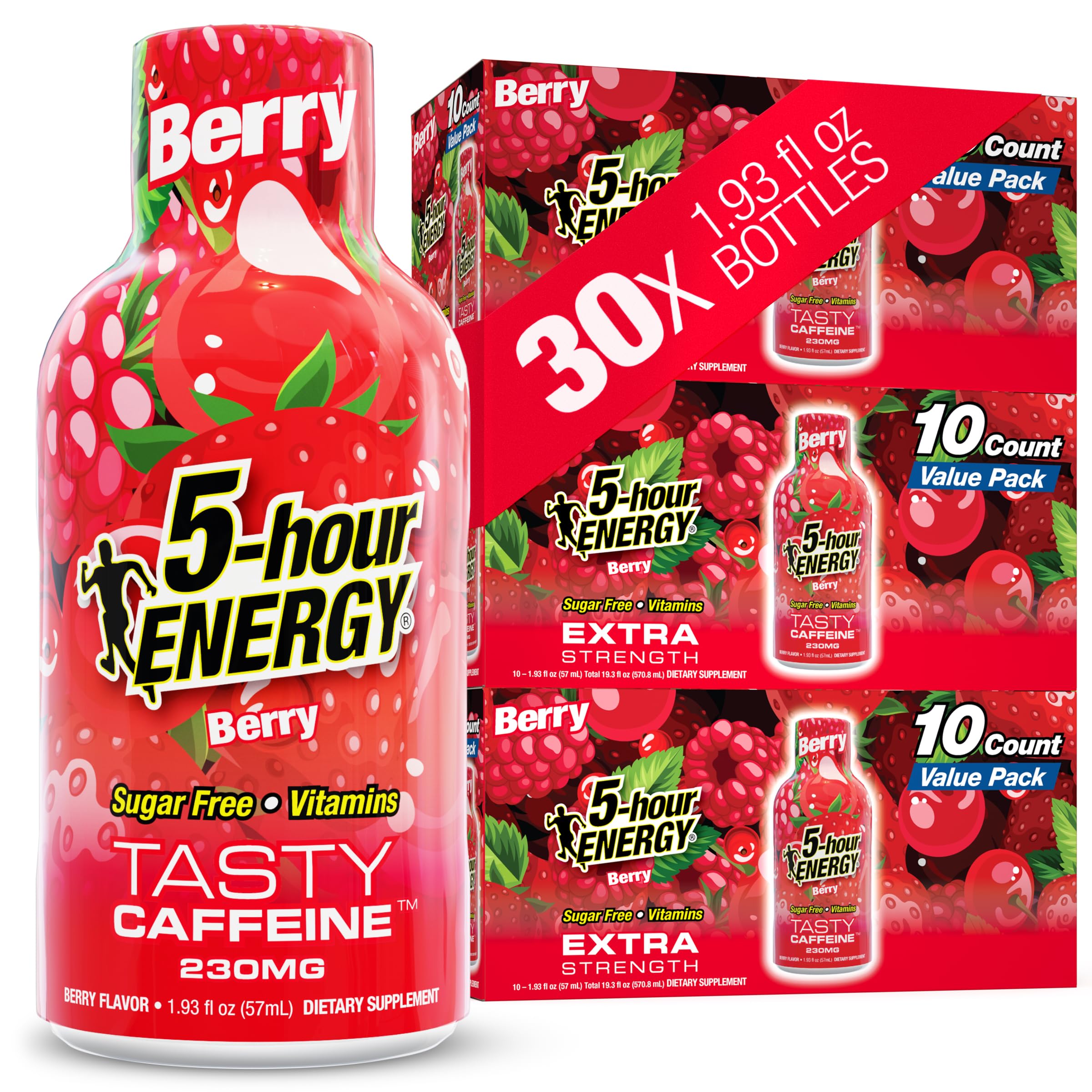 5-hour ENERGY frente del paquete berry para impulso rápido