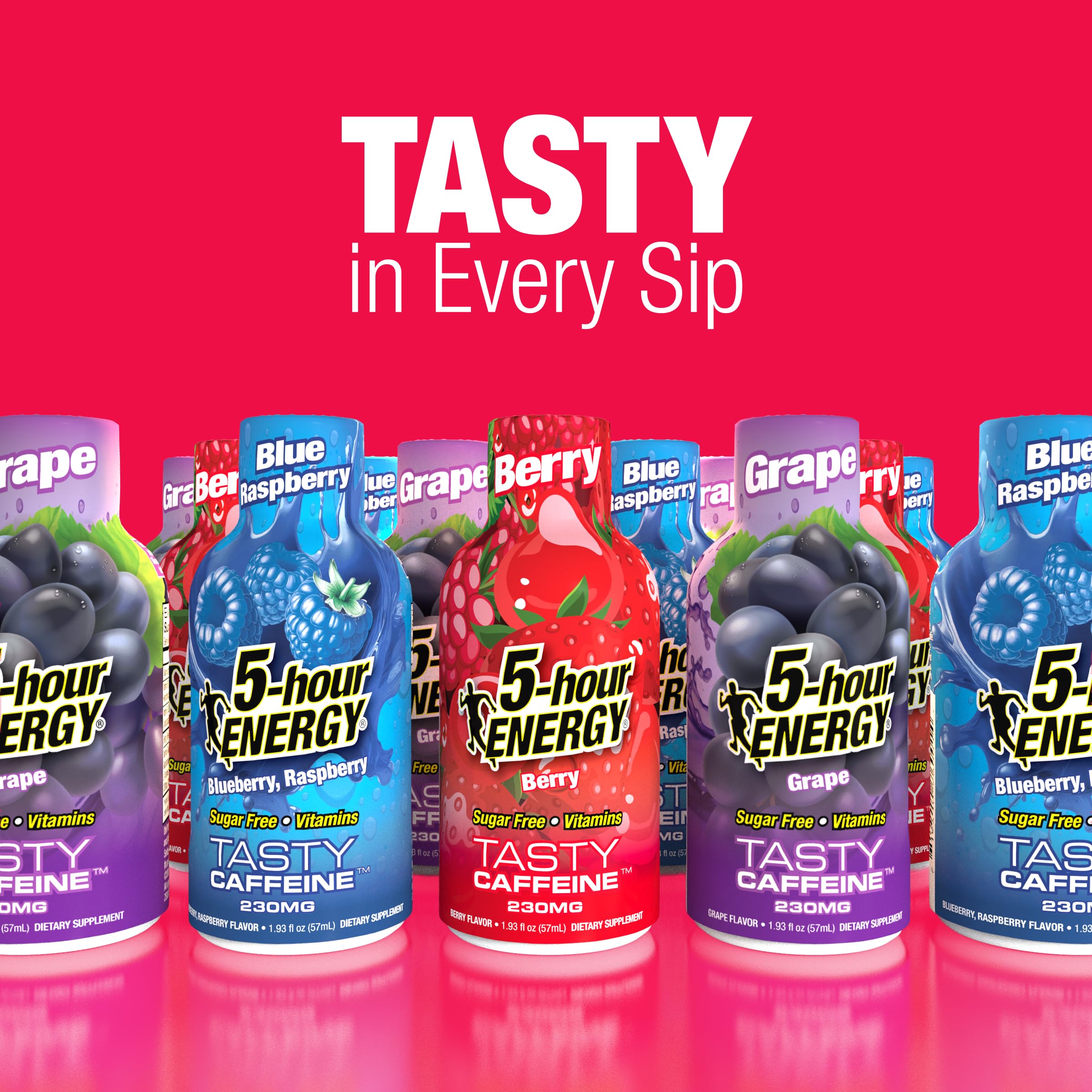 5-hour ENERGY detalle de botella enfocando etiqueta y ingredientes