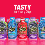 5-hour ENERGY detalle de botella enfocando etiqueta y ingredientes