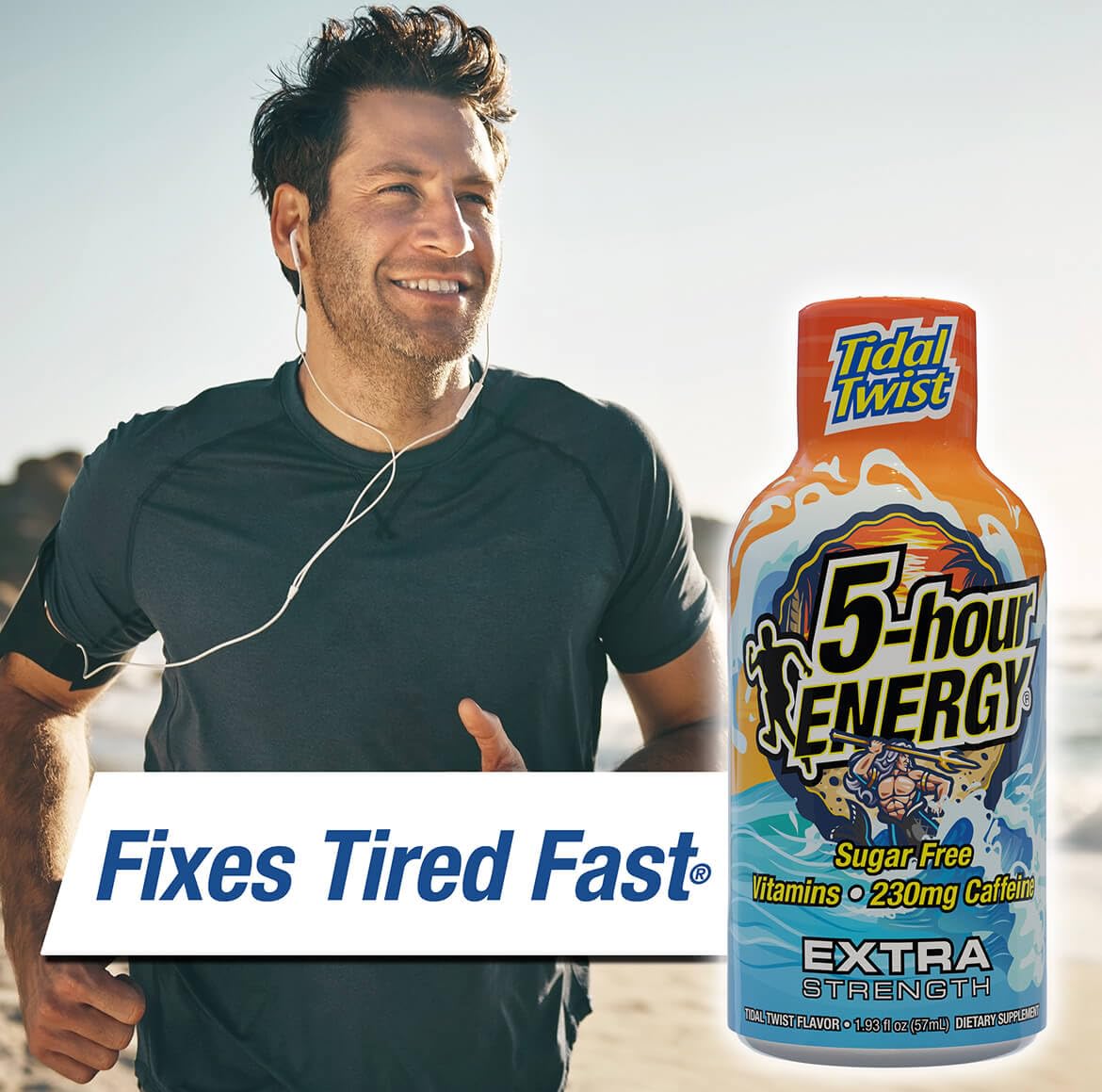 5-hour ENERGY botella en mano demostrando portabilidad y consumo rápido