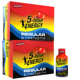 5-hour ENERGY vista frontal del envase Pomegranate que destaca conveniencia y sabor