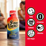 5-hour ENERGY pack de 30 unidades exhibiendo cantidad para uso continuado