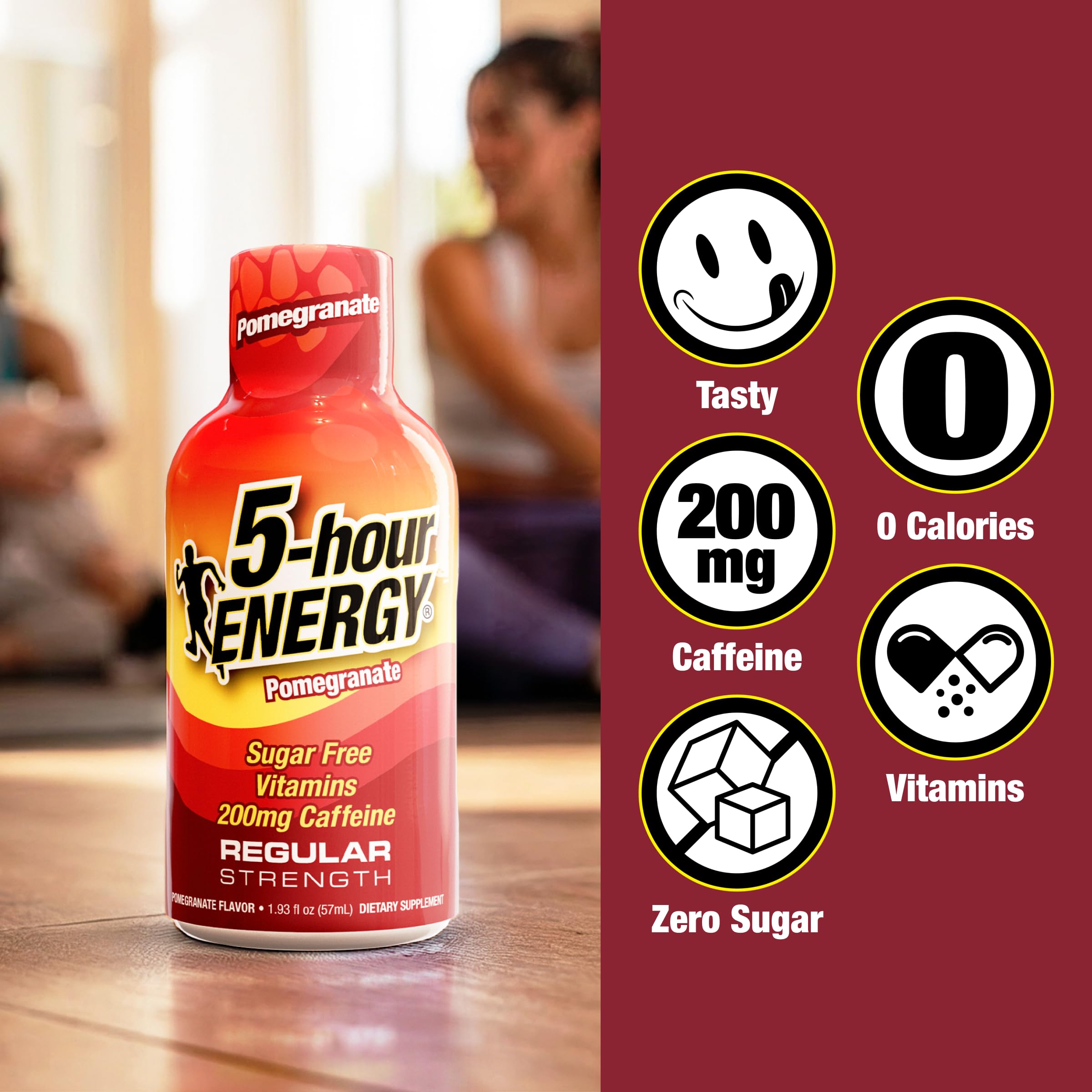 5-hour ENERGY comparación de tamaño junto a una moneda para escala portátil