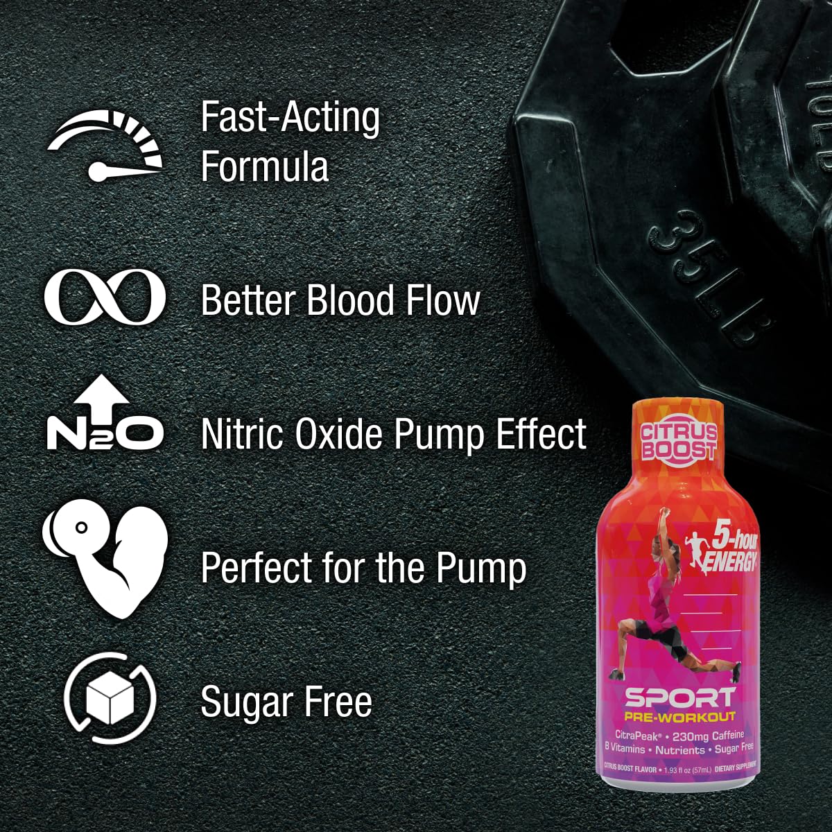 5-hour ENERGY shot detalle del botellín mostrando tamaño compacto