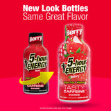 5-hour ENERGY textura del líquido berry destacando sabor intenso