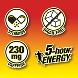 5-hour ENERGY comparación de tamaño junto a una moneda para escala portátil