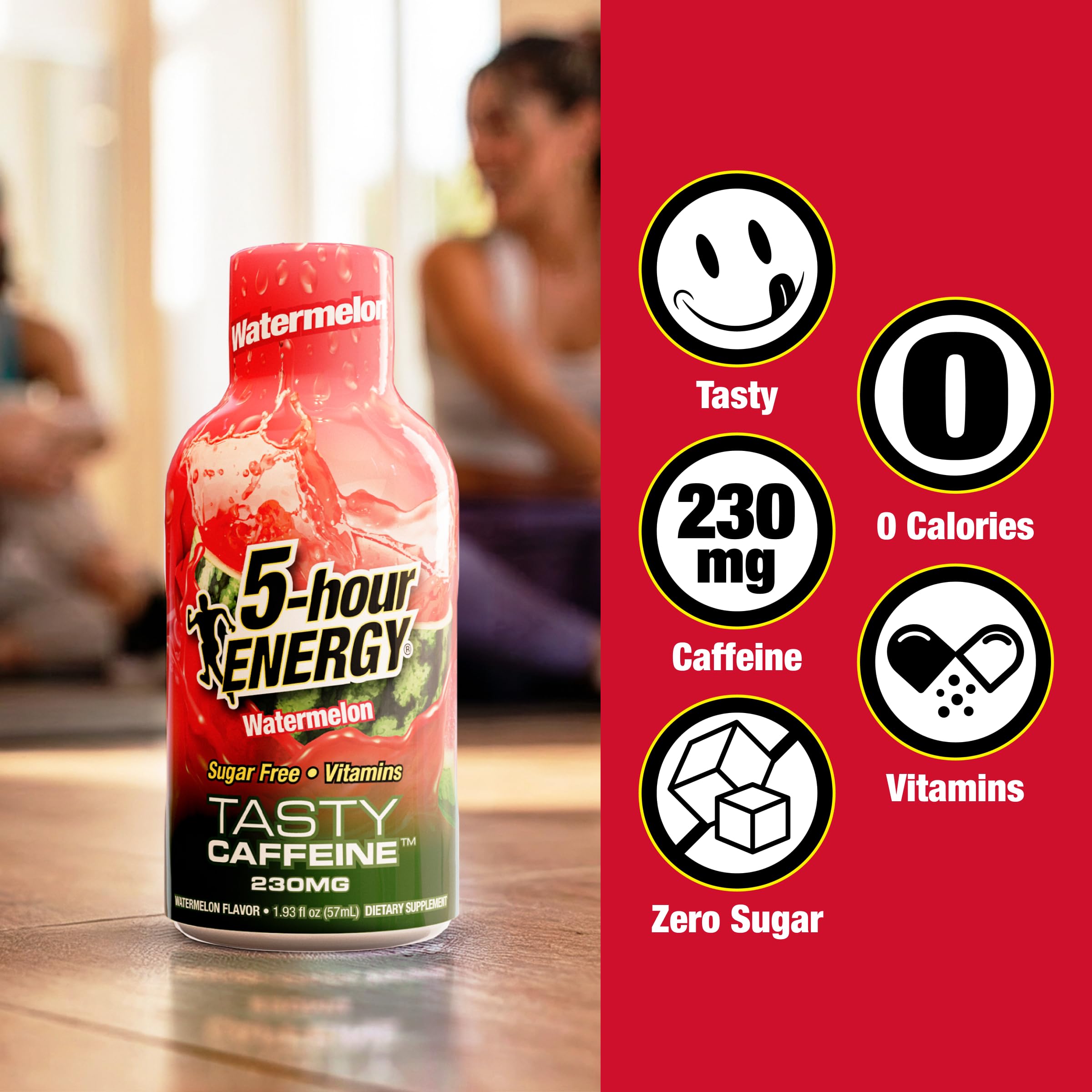 5-hour ENERGY persona tomando shot antes de entrenar para energía rápida