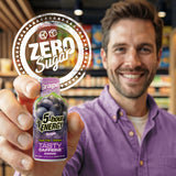 5-hour ENERGY con uvas frescas como contexto, beneficio sabor afrutado
